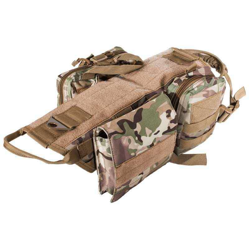 Ridgeline MOLLE dog harness in CP Camo with padded grab handle