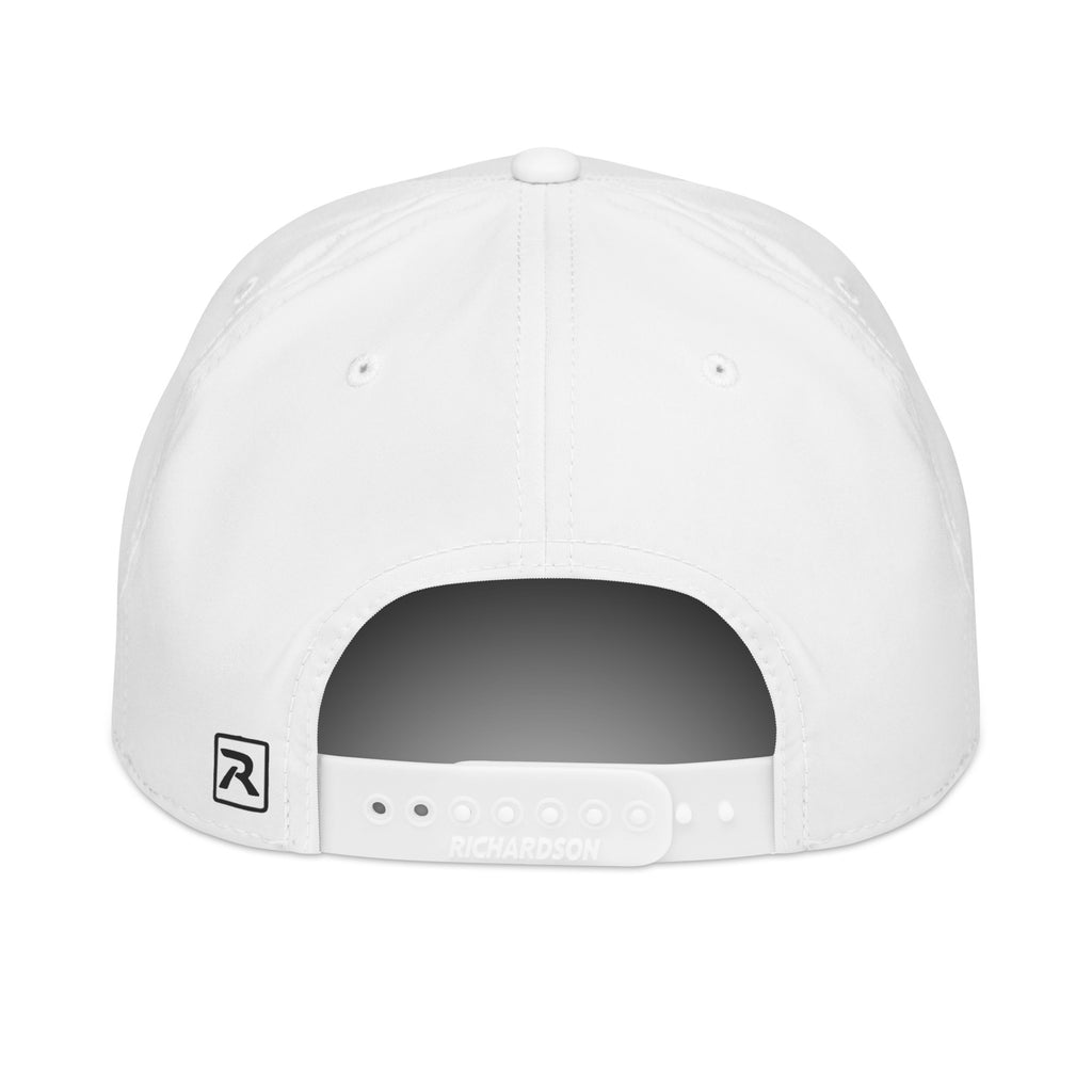White/Black Red Wolf Rope Cap, back view showing the adjustable snapback closure