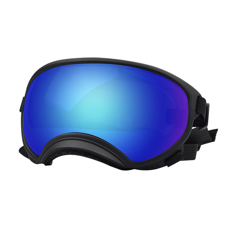 Duststorm trail goggles, black frame with blue mirror lens